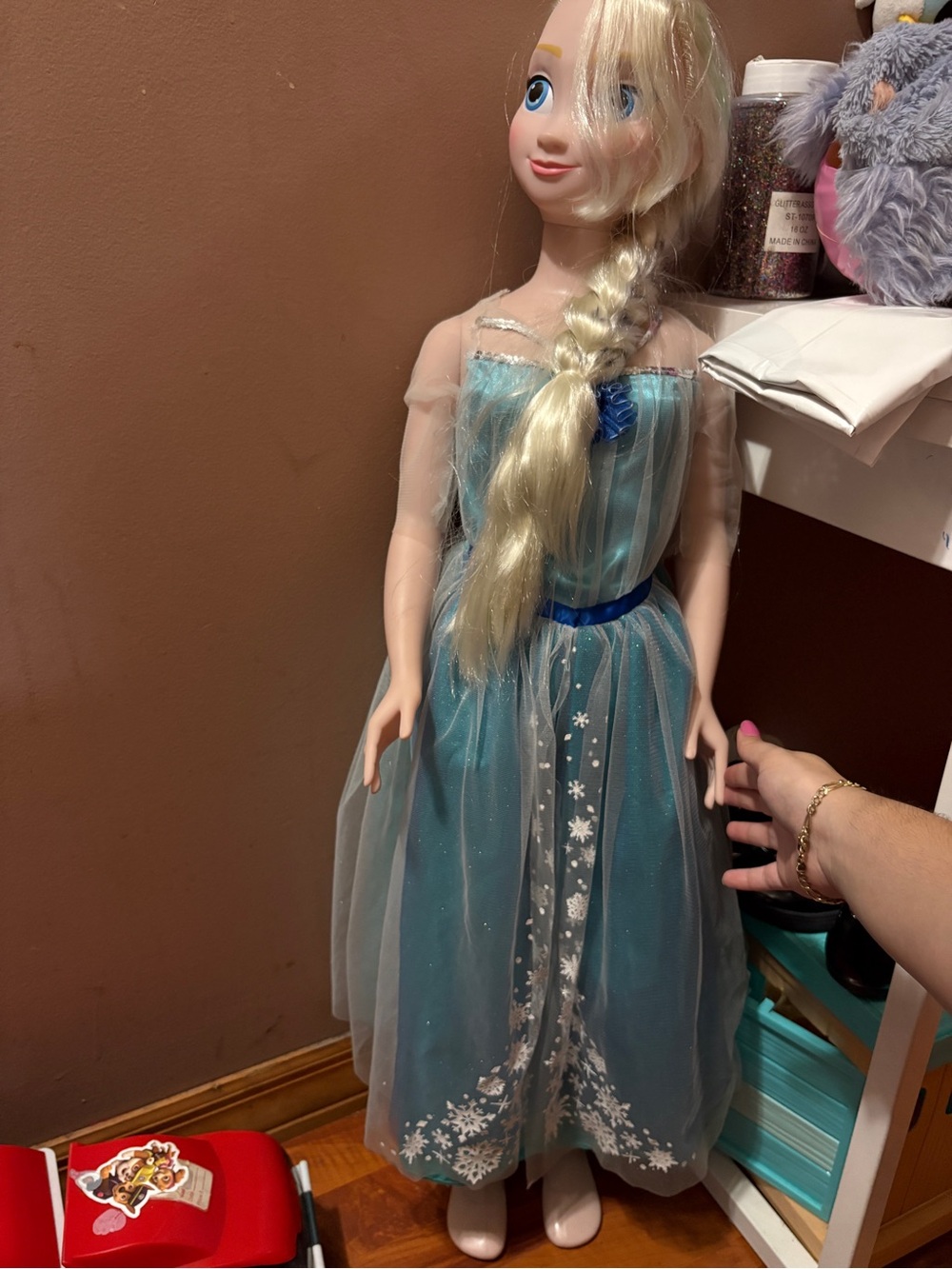 LARGE Blue Princess Doll with Braided Blonde Hair - Kids Toy